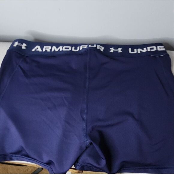 Under Armour Heatgear Women’s Compression Shorts Large Blue - Picture 3 of 3